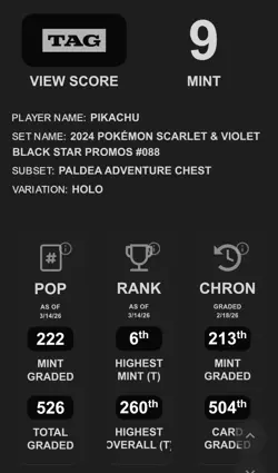 Pokemon TAG 9 & 8.5 Graded Card Lot Of 13 Cards Pikachu Black Star Promo SIR IR - Image 2