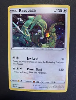 Rayquaza SWSH029 Holographic Rare Black Star Promo Pokemon Holo NM/M Cosmos - Image 1