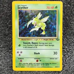 Pokemon Scyther TCG Jungle Set Holo Rare Card 10/64 Vintage Unlimited - Image 1