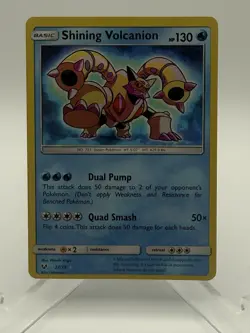 Pokemon Shining Volcanion Shining Legends Shiny Holo Rare 27/73 Basic 130 HP - Image 2