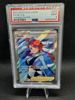 2021 Pokemon Shining Fates 072/072 Skyla Full Art Trainer PSA 9 Graded - Image 1