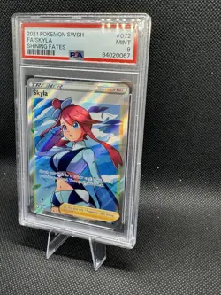 2021 Pokemon Shining Fates 072/072 Skyla Full Art Trainer PSA 9 Graded - Image 2