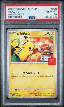 2025 POKEMON JAPANESE M-P PROMO MCDONALD'S #020 PIKACHU PSA 10 - Image 1