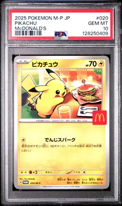 2025 POKEMON JAPANESE M-P PROMO MCDONALD'S #020 PIKACHU PSA 10 - Image 1
