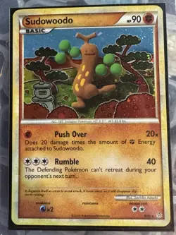 1X Pokemon TCG 9/95 Sudowoodo HGSS Unleashed Holo *SWIRL* Rare LP/NM - Image 1