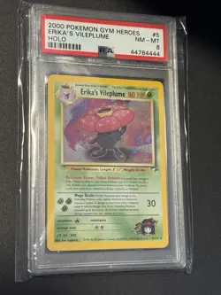 Pokemon Gym Heroes Erika's Vileplume 5/132 PSA 8 - Image 1