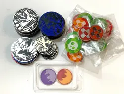 Pokemon Lot Of 50 Coins - Jumbo & Regular - Mixed W/ Duplicates Holos & Tokens - Image 2