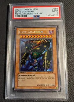 Yugioh Gate Guardian MRD-000 1st Edition Secret Rare PSA 9 Mint! - Image 1