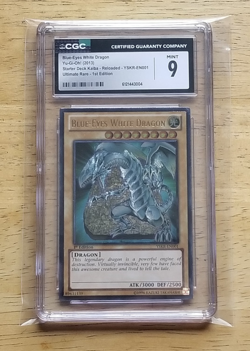 Yugioh - Blue Eyes White Dragon - YSKR-EN001 (1st Ed Ultimate Rare) CGC Grade 9 - Image 1