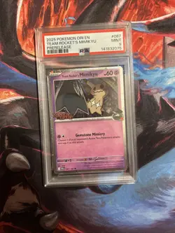 Team Rockets Mimikyu Stamped Prerelease Promo Card 087/182 Destined Rivals psa 9 - Image 1