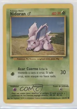 Nidoran M Spanish Pokemon Base Set #55 1999 - Image 1