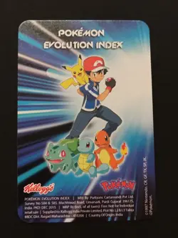 Pokemon Pikachu 2015 Kelloggs India Non-Holo Promo Evolution Index Card XY NM/M - Image 2