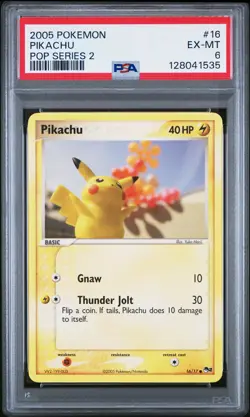 2005 POKEMON POP SER 2 #16 PIKACHU PSA 6 - Image 1