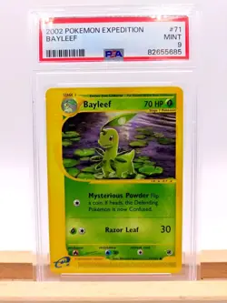 PSA 9 Bayleef 71/165 Non - Holo Expedition 2002 Pokemon MINT Pop 22 - Image 1
