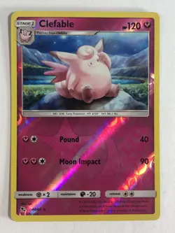 Pokemon TCG Hidden Fates Reverse Holographic Clefable 40/68 Light Played - Image 1
