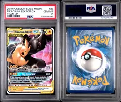 2019 POKEMON SUN & MOON TEAM UP #33 PIKACHU & ZEKROM GX PSA 10 - Image 3