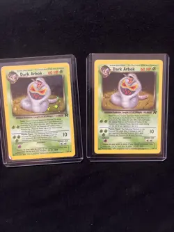 Pokemon Team Rocket Unlimited Dark Arbok Holo (x2) Hp-Damage (mega swirl) - Image 1
