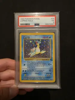 1999 Pokemon Fossil LAPRAS Unlimited HOLO RARE 10/62 PSA 5 EX - Image 1