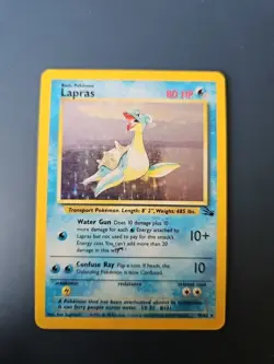 Pokemon TCG Lapras Fossil Holo Card 10/62 Series - Image 1