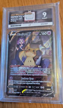 Pokemon Brilliant Stars 2022 Mimikyu V Special art tg16/tg30 Ace Graded 9 Mint - Image 1