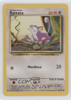 Rattata Spanish Pokemon Base Set #61 1999 - Image 1