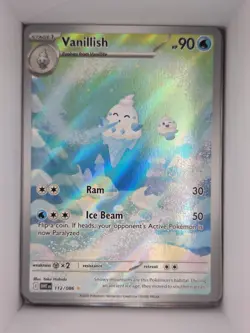 Sv: White Flare Pokemon TCG Vanillish 112/086 Full Art Holo White Flare NM - Image 1