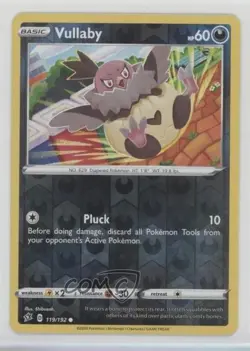 Vullaby Reverse Foil Pokemon Sword & Shield Rebel Clash #119 - Image 1