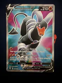 Pokemon Card Houndoom V Ultra Rare 178/189 Darkness Ablaze NM/M - Image 1