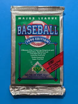 1990 Upper Deck Baseball Cards - Sealed PACK - 15 Card Pack - Image 1