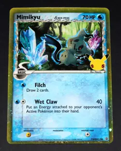 MIMIKYU (Delta Species) SWSH136 PROMO Celebrations Pokemon NM black star holo - Image 1