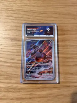 Pokemon Groudon TCG Paradox Rift 199/182 Ace 9 Holo Illustration Rare - Image 1