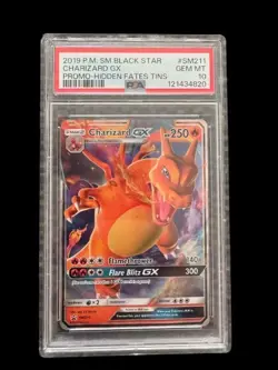 Pokemon Card Charizard Gx Sm211/68 Hidden Fates Tins PSA 10 Sm Black Star Promo - Image 1