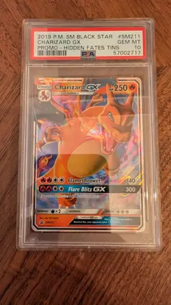 Pokemon TCG Charizard GX Hidden Fates Holo Promo SM211 PSA 10 Gem Mint - Image 1