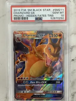 Pokemon Charizard GX SM211 Holo Promo SM Black Star Hidden Fates PSA 10 - Image 1