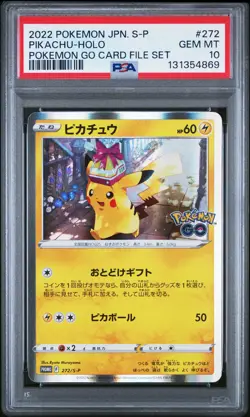 2022 POKEMON JPN S PROMO POKEMON GO CARD FILE SET #272 PIKACHU-HOLO PSA 10 - Image 1