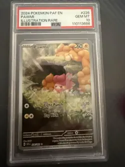 Pokemon TCG Pawmi IR 226/091 Paldean Fates Rare Card PSA 10 Gem Mint EN 2023 - Image 1