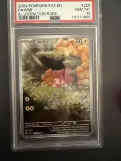 Pokemon TCG Pawmi IR 226/091 Paldean Fates Rare Card PSA 10 Gem Mint EN 2023 - Image 2