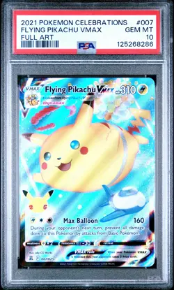 2021 POKEMON CELEBRATIONS #007 FULL ART/FLYING PIKACHU VMAX PSA 10 - Image 1