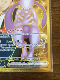 Team Rocket's Mewtwo ex 240/182 Destined Rivals Pokemon Gold Hyper Rare NM - Image 4