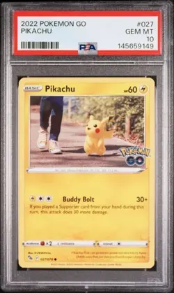 2022 POKEMON GO #027 PIKACHU PSA 10 - Image 1