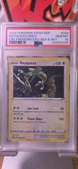 2024 POKEMON SWSH BLACK STAR PROMO #029 RAYQUAZA-HOLO PSA 10 142454290 - Image 1