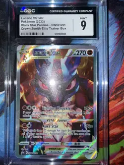 CGC Mint 9: Lucario VSTAR (SWSH291) Pokemon Crown Zenith Black Star Promo (EN) - Image 1