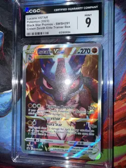 CGC Mint 9: Lucario VSTAR (SWSH291) Pokemon Crown Zenith Black Star Promo (EN) - Image 2