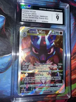 CGC Mint 9: Lucario VSTAR (SWSH291) Pokemon Crown Zenith Black Star Promo (EN) - Image 3