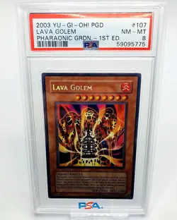 2003 Yugioh Lava Golem PGD-107 Secret Rare 1st Edition PSA 8 NM-MT - Image 1