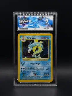 Pokemon 1999 Gyarados Holo Rare TCG Card #6 Base Set WOTC Unlimited ACE 9 MINT - Image 1