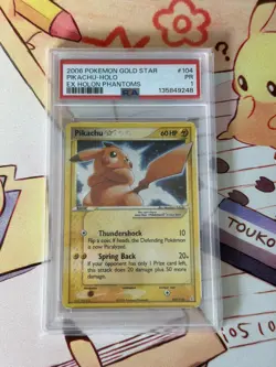 PSA 1 PIKACHU GOLD STAR 104/110 | EX Holon Phantoms Holo Graded Pokemon Card - Image 1
