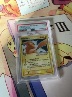 PSA 1 PIKACHU GOLD STAR 104/110 | EX Holon Phantoms Holo Graded Pokemon Card - Image 4