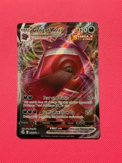 Pokemon TCG Fusion Strike Gengar VMAX Full Art Rare Card 157/264 - Image 1