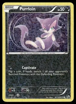 Pokemon Cards Purrloin RC13/RC25 Holo Legendary Treasures Radiant Collection NM - Image 1
